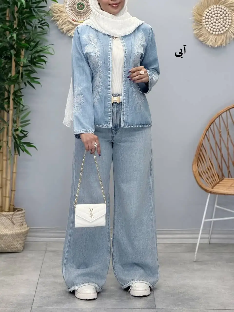 3415-جین وارداتی گلدوزی